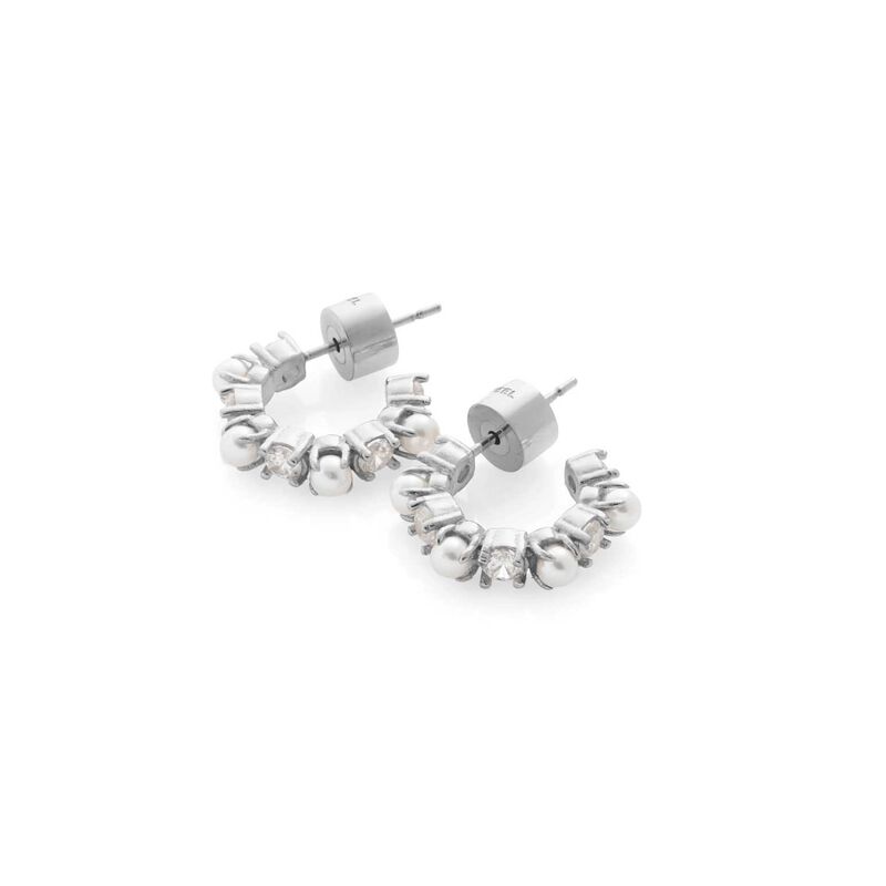 Silk & Steel Perla Hoop Earrings image number 2